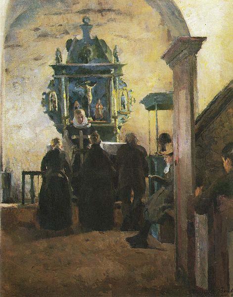 Harriet Backer Alteret i Tanum kirke oil painting image
